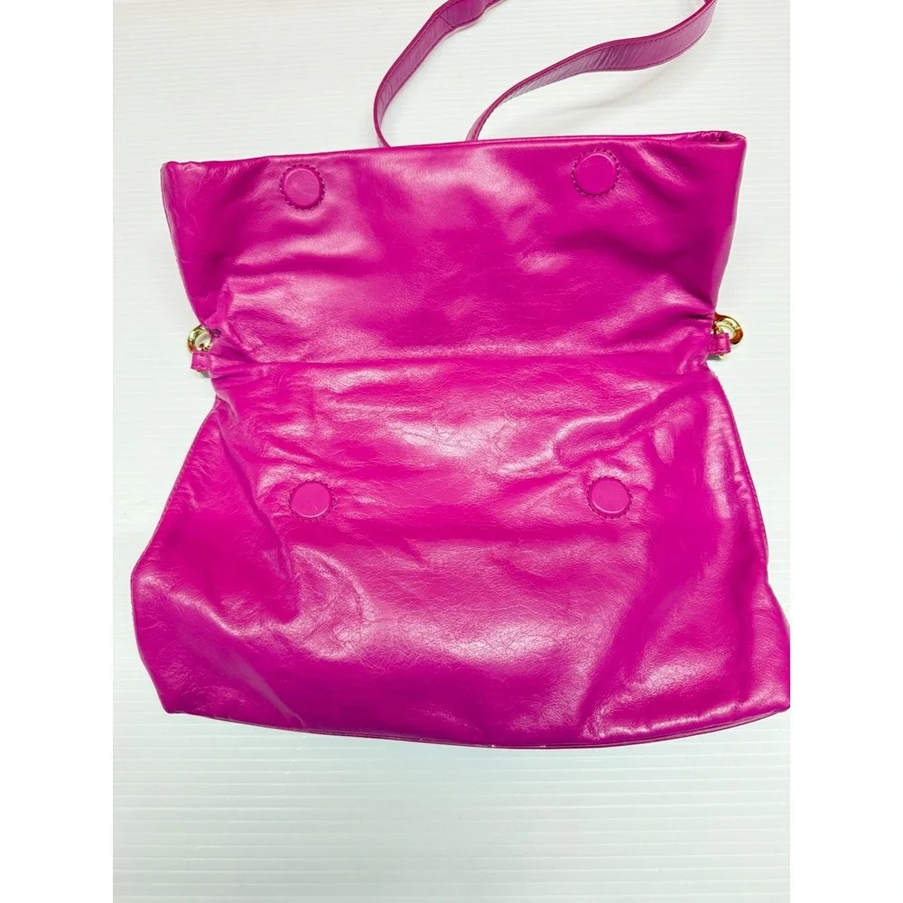 Tory Burch Dena Convertible Crossbody Messenger Leather Flap (Magenta) MSRP $365